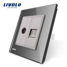 Электрическая розетка и розетка для настенного телевизора и розетки Livolo, VL-C791VT-15